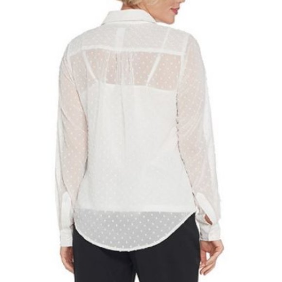 BROOKE SHIELDS Timeless Button Front Blouse with Ruffle and Tank 294 - Picture 2 of 2